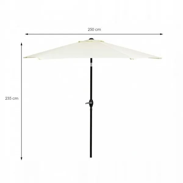Standing Garden Umbrella with Tilt Springos GU0013, 250 cm