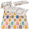 Двусторонний складной игровой коврик для детей Springos KM0020, 180x200 см XXL, с транспортом