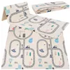 Double-sided foldable foam play mat for children Springos KM0020, 180x200 cm XXL, vehicle design
