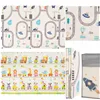 Double-sided foldable foam play mat for children Springos KM0022, 150x200 cm, vehicle design