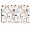 Double-sided foldable foam play mat for children Springos KM0022, 150x200 cm, vehicle design