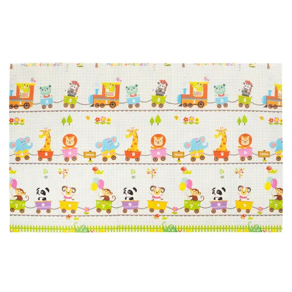 Двусторонний складной игровой коврик для детей Springos KM0022, 150x200 см, с транспортом