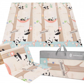 Kaksipuolinen taittuva vaahtomuovileikkimatto lapsille Springos KM0023, 150x200 cm, eläinkuvio