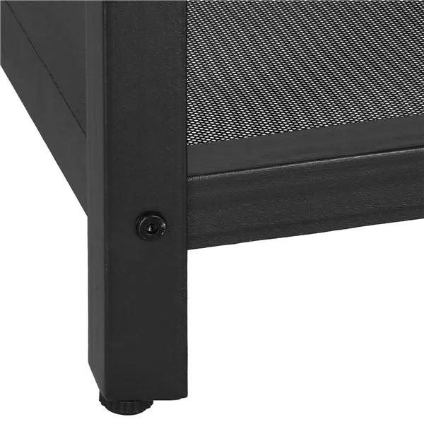 Kvadrātveida kafijas galdiņš ar plauktu Springos HF0026, 45x45x55 cm, loft stils, melns/brūns