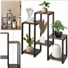 Металлическая подставка для цветов с 6 полками Springos GA0208 79 см лофт черный, темно-коричневый