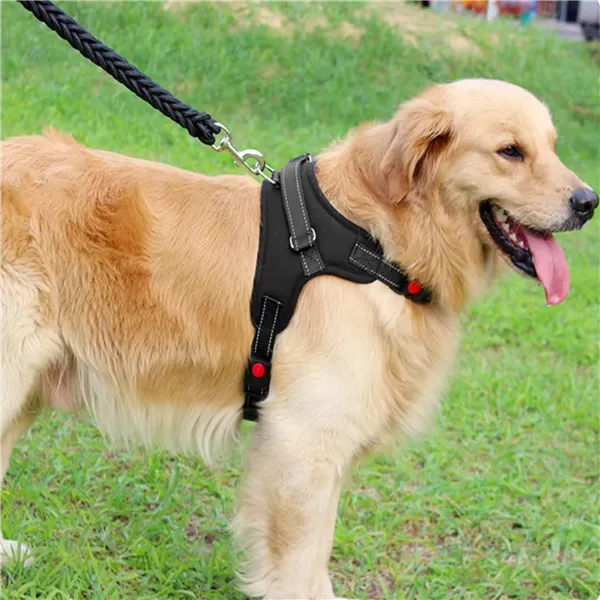 Adjustable dog harness Springos PA0303, size S, 10-18 kg, pressure-free, black