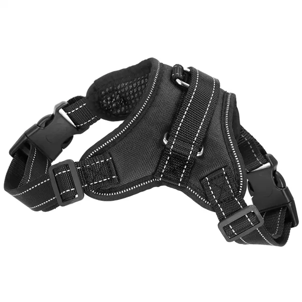 Säädettävä koiran valjas Springos PA0303, koko S, 10-18 kg, paineeton, musta
