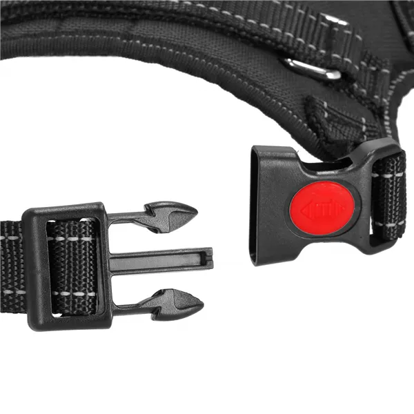 Säädettävä koiran valjas Springos PA0303, koko S, 10-18 kg, paineeton, musta