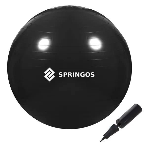 Fitness exercise ball with pump Springos FB0013, 55 cm, black