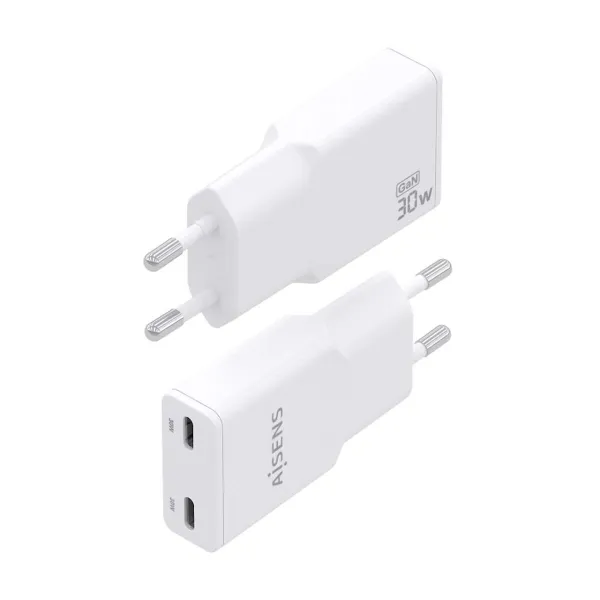 Wall Charger Aisens AISENS ASCH-30W2P048-W White 30 W