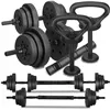 Adjustable dumbbell set Springos FA1672, 30 kg, bar + weights, black
