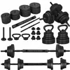Adjustable dumbbell set Springos FA1672, 30 kg, bar + weights, black