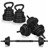 Adjustable dumbbell set Springos FA1672, 30 kg, bar + weights, black