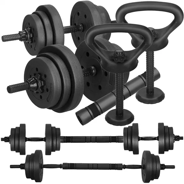 Adjustable dumbbell set Springos FA1672, 30 kg, bar + weights, black