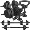 Adjustable dumbbell set Springos FA1672, 30 kg, bar + weights, black
