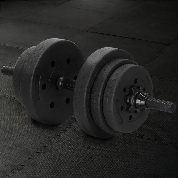 Adjustable dumbbell set Springos FA1672, 30 kg, bar + weights, black