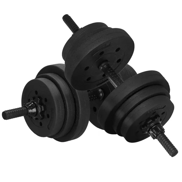 Adjustable dumbbell set Springos FA1672, 30 kg, bar + weights, black