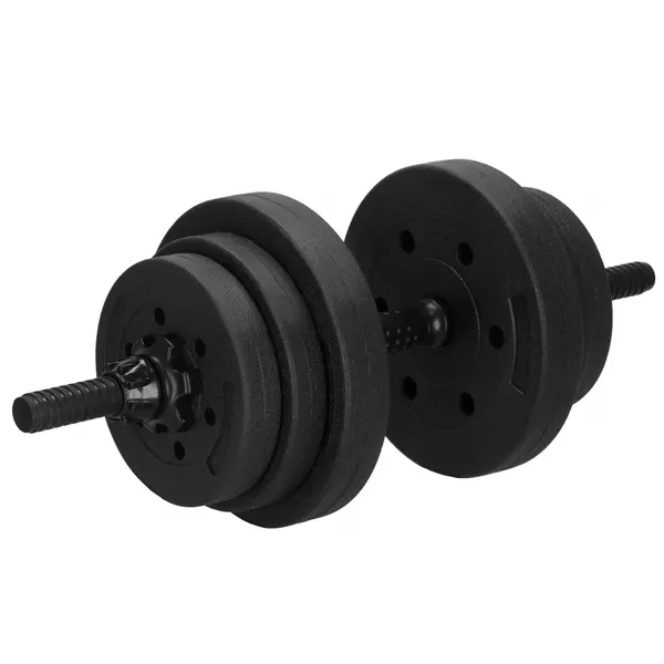 Adjustable dumbbell set Springos FA1672, 30 kg, bar + weights, black
