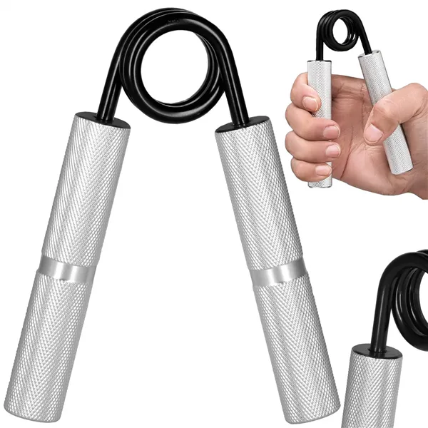 Steel hand gripper, hand expander 68 kg for hand exercises, Springos FA0150, silver-black