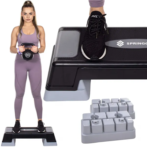 Aerobic step platform Springos FA0105, black-grey