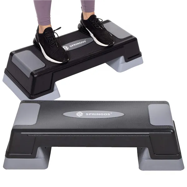 Aerobic step platform Springos FA0105, black-grey