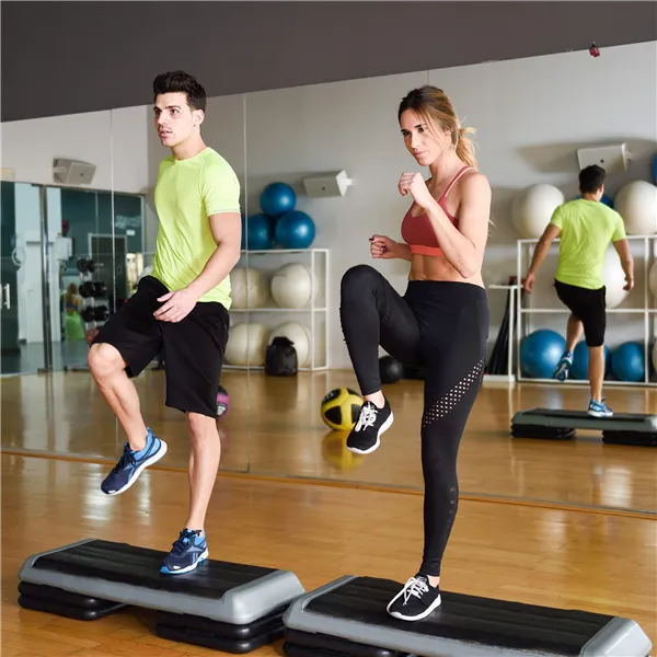 Aerobic stepperi 3 korkeutta, Springos FA0107, musta-harmaa