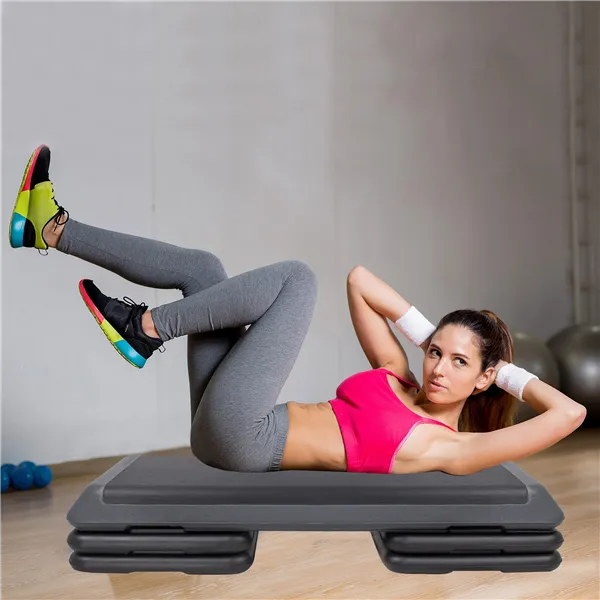 Aerobic stepperi 3 korkeutta, Springos FA0107, musta-harmaa