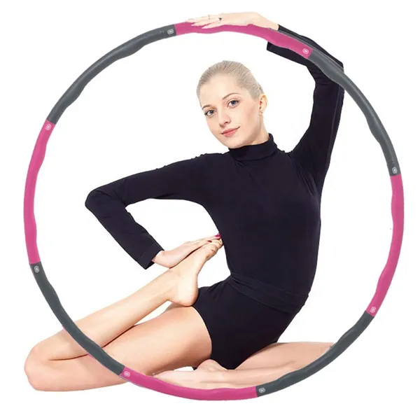 Hula lankas su masažu Springos FA0067 100 cm rožinė-pilka