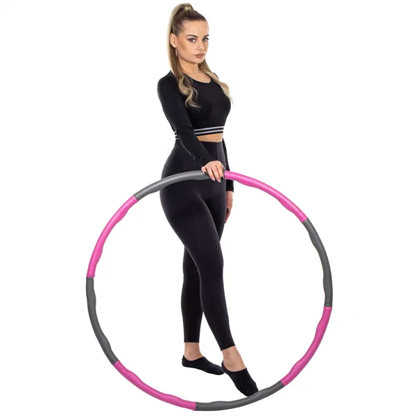 Хула-хуп с массажером Springos FA0067 100 см розово-серый