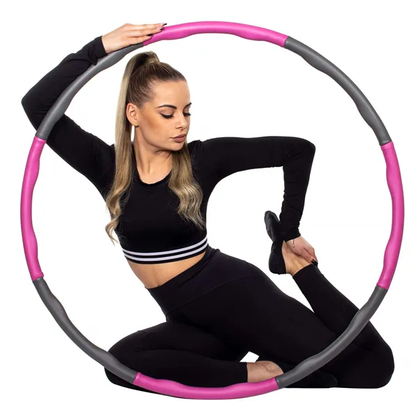 Hula lankas su masažu Springos FA0067 100 cm rožinė-pilka