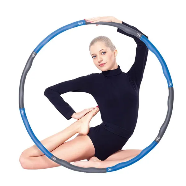 Hula hoop with massager Springos FA0068 100 cm blue-grey