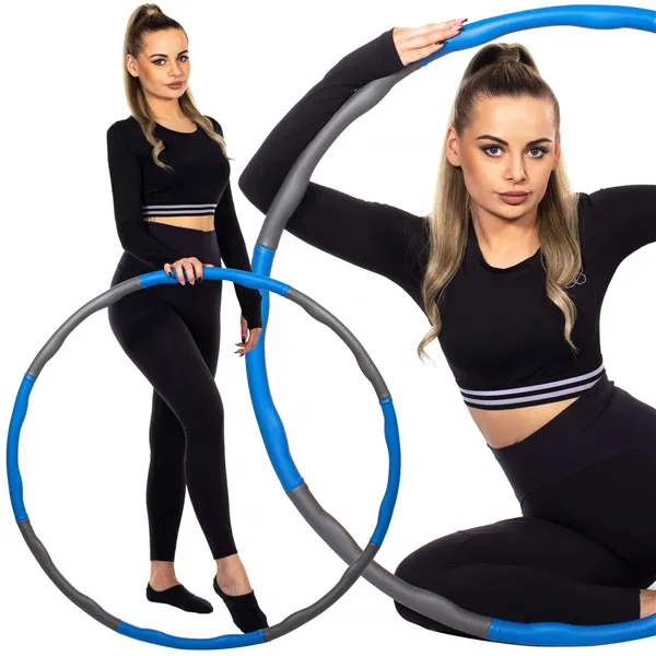 Hula hoop with massager Springos FA0068 100 cm blue-grey