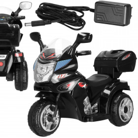 Lasten moottoripyörä, sähköinen kolmipyöräinen ajokelpoinen akkukäyttöinen skootteri Springos KC0014, musta