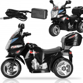 Lasten moottoripyörä, sähköinen kolmipyöräinen ajokelpoinen akkukäyttöinen skootteri Springos KC0014, musta
