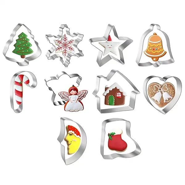Metal Christmas Cookie Cutters Springos KI0121 10 pcs.