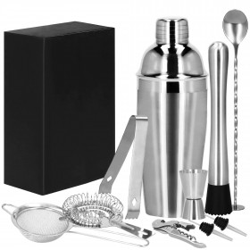 Bartender Set Shaker Stand Springos KI0010 11 pcs. Silver