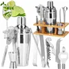 Bartender Set Shaker Stand Springos KI0022 9 pcs. Silver