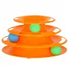 Интерактивная игрушка для кошек башня с мячиками карусель Springos PA0330 оранжевая