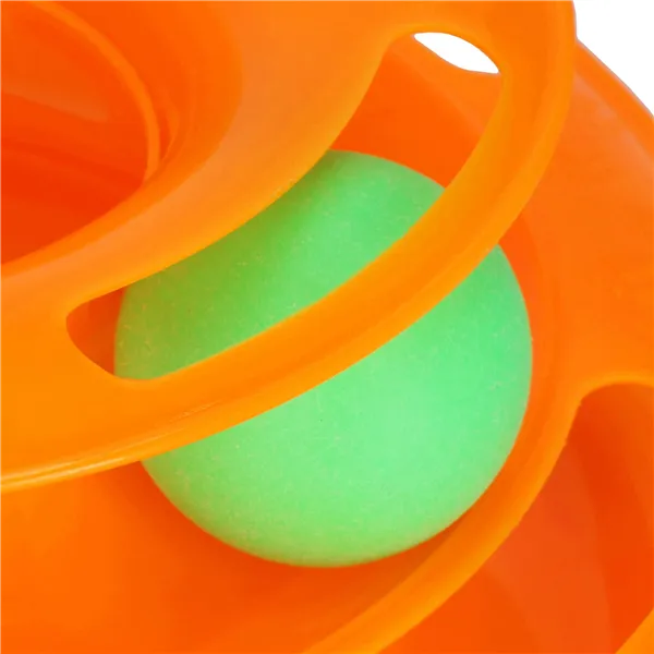 Interactive Cat Toy Ball Tower Carousel Springos PA0330 Orange
