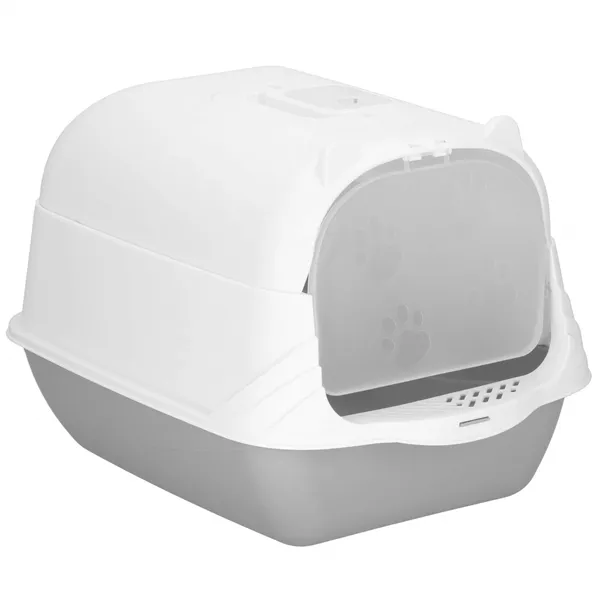 Closed Cat Litter Box with Scoop Springos PA0335 49x36x35 cm Gray-White