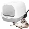 Closed Cat Litter Box with Scoop Springos PA0335 49x36x35 cm Gray-White