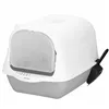 Closed Cat Litter Box with Scoop Springos PA0335 49x36x35 cm Gray-White