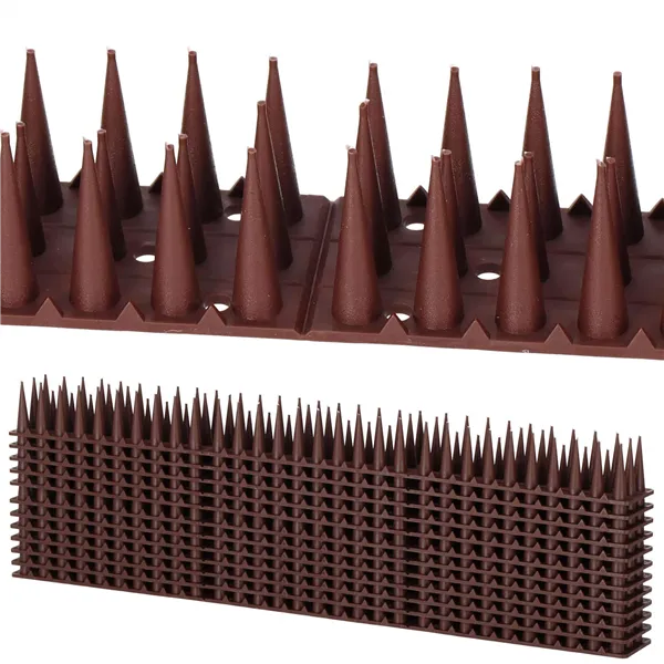 Anti-Bird Spikes Springos GA0018, Plastic Pigeon Repellent Strip, 12 pcs, Brown