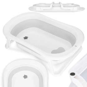 Baby bath portable Springos SB0059 40 L white-grey folding with plug