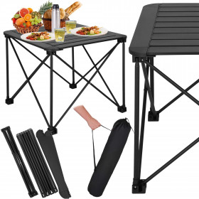 Foldable camping table Springos CS0113, 52.5x52.5x46 cm, black