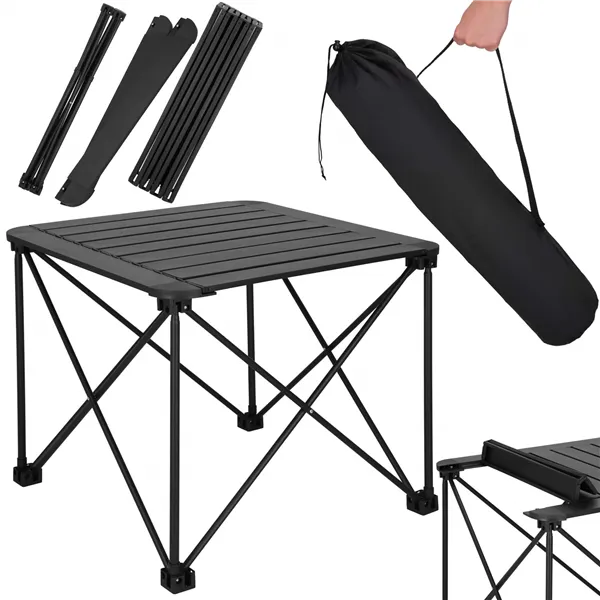 Foldable camping table Springos CS0113, 52.5x52.5x46 cm, black