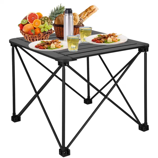 Foldable camping table Springos CS0113, 52.5x52.5x46 cm, black