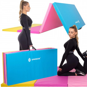 Foldable gym mat Springos FA0064, 240 cm, multicolor
