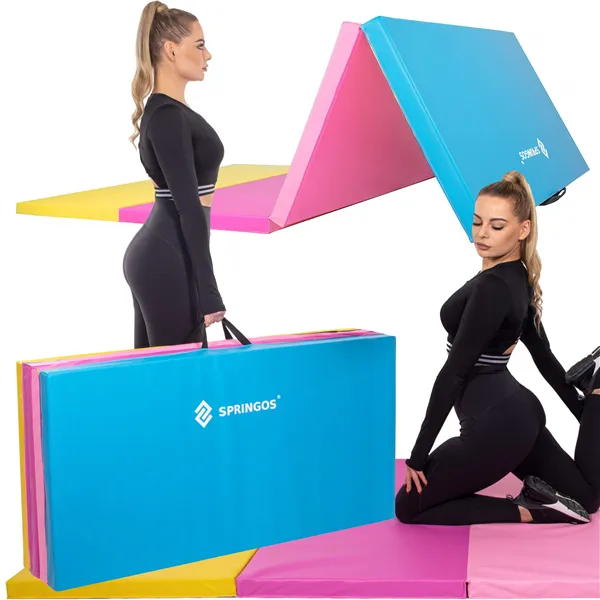Foldable gym mat Springos FA0064, 240 cm, multicolor