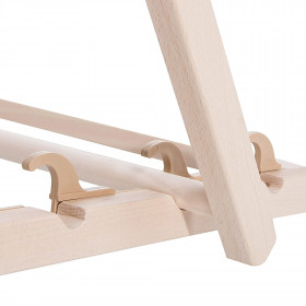 Puinen puutarhatuoli Springos DC0001 DSWLG, 3-asentoinen säädettävä, vihreänvalkoinen raidallinen kangas